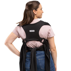 CuddleBug CuddleCarry prewrapped sling fit demonstrates one-size comfort for growing babies