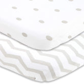 Cuddly Cubs pack-n-play sheets—soft jersey cotton close-up for cozy baby sleep.