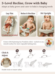 Cuddo Baby bath seat demonstrates full-security structure with secure closure