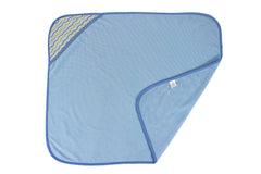 Cudlie Buttons and Stitches hooded towel folded view emphasizes soft colors and cozy feel.