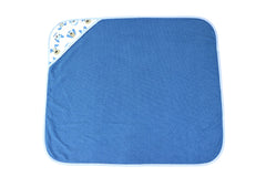 Cudlie Buttons and Stitches hooded towel hood detail image shows gentle edges for baby's skin.