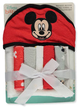 Cudlie Mickey Mouse hooded towel featuring Happy Face print for baby bath time