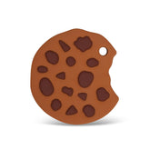 Cuebo Cookie teether close-up showing soft silicone surface for gentle teething and calming gums.