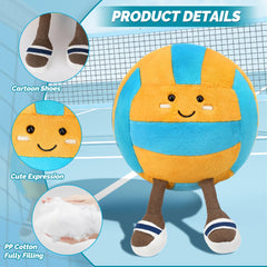 Cufoje Volleyball plush size 9.7-inch diameter with legs, ideal for play and display.