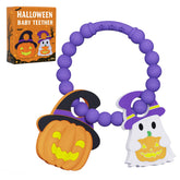 CulinaCraft Halloween teether pumpkin, soft silicone, easy grip for tiny hands.