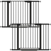 Cumbor 2-pack baby gate on stairs with auto-close for safe passage.