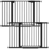 Cumbor 2-pack baby gate on stairs installation demonstrates easy, tool-free setup for stairs and doorways.