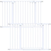 Cumbor 2-pack baby gate in wide doorway enables safe, effortless passage for parents with strollers.