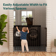 Cumbor 34-inch gate fits wide doorway for easy access and containment