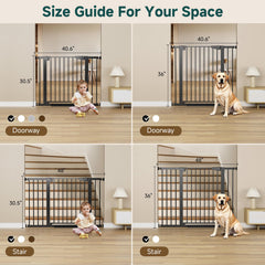 Cumbor auto-close gate angle highlights hands-free closing for busy households.