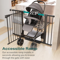 Cumbor gate features double-lock safety release for curious toddlers