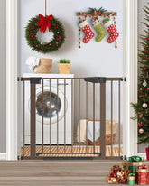 Cumbor baby gate on stairs ensures safe stair access control.