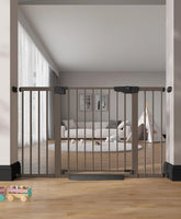 Cumbor baby gate stairs-top-install shows a secure barrier at stair tops for busy households.