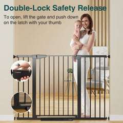 Cumbor pressure-mounted gate installs easily without wall damage.