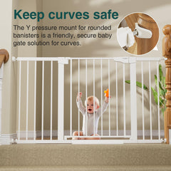 Cumbor pressure-mounted installation highlights tool-free setup that protects walls and surfaces.