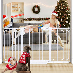 Cumbor extra-wide gate extended to 57 inches for wide stair openings