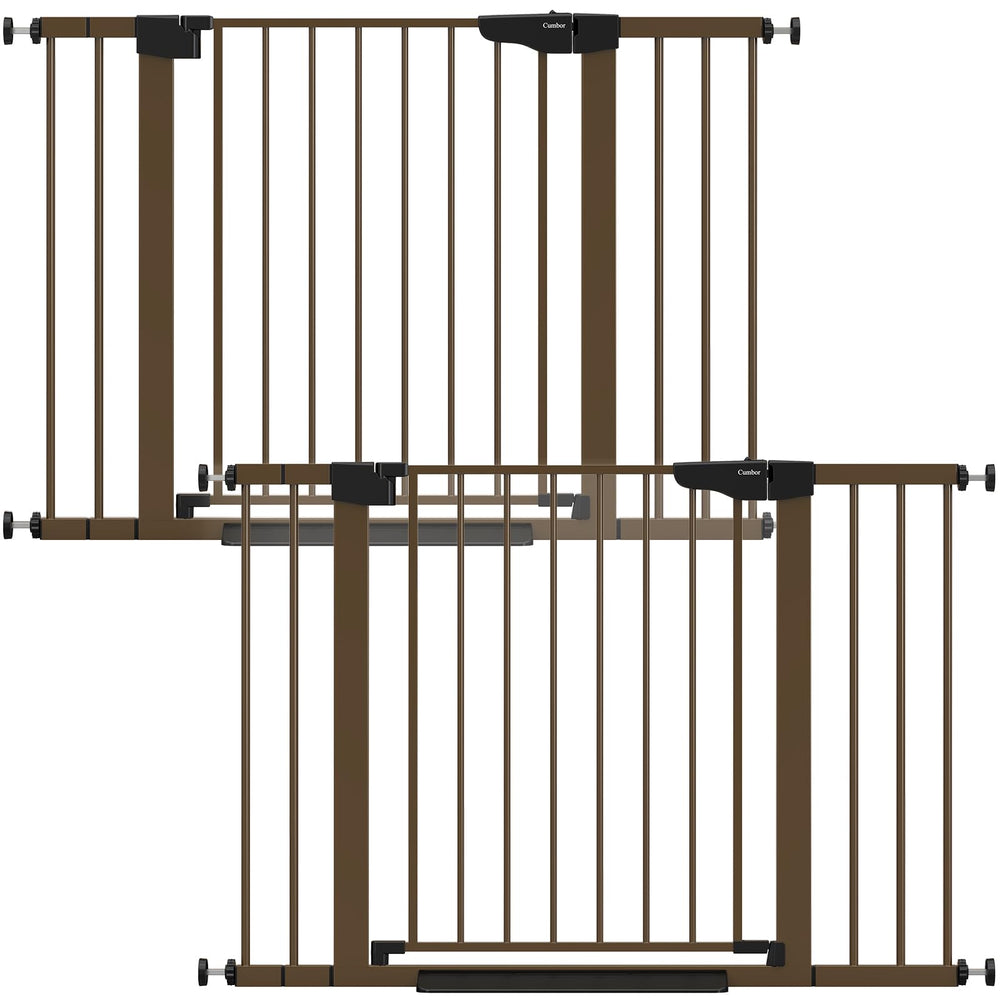 Cumbor two-pack baby gate on stairs blocks toddlers safely