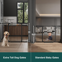 Cumbor wide dog gate spans doorway, keeping pets secure and families flowing.
