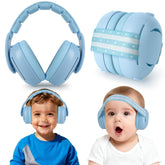 Cumunebula baby ear-muffs adjustable headband for secure fit during naps and outdoor adventures.