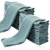 Cute Castle 24-pack muslin burp cloths bundle for baby, mess protection on the go.