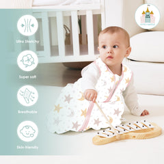 Cute Castle sleep sack moon pattern supports peaceful sleep transitions