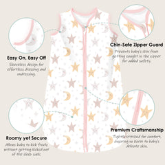 Cute Castle sleep sack stars design keeps baby comfortable through the night