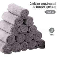 Cute Castle baby washcloths laid flat to demonstrate quick-dry, non-pilling fabric.