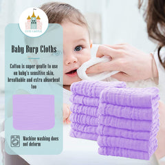 Cute Castle muslin burp cloths in bag for portable baby care