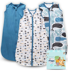 Cute Castle sleep sack blue front view showing lightweight 0.5 TOG warmth.