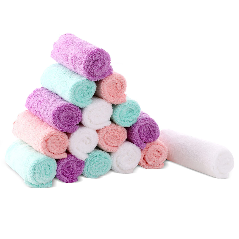 Cute Castle velvet-texture washcloth closeup showing ultra-soft fabric ideal for sensitive skin