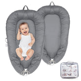 Cute Cuddles baby lounger in grey solid for secure supervised lounging.