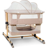 cutebeams baby bassinet mesh sides for breathable sleep and easy visibility.