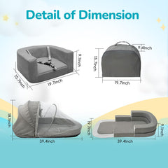 Cutebeams toddler sofa mode ready for cozy seating after play.