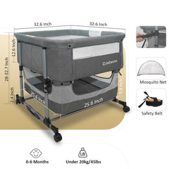 Cutebeams Twin Bassinet in self-rocking mode soothing two babies gently