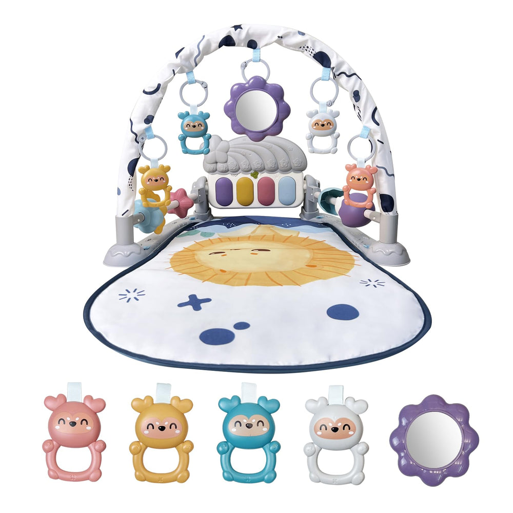 Cuterabit baby play gym mat overview with safe design and foldable play surface.