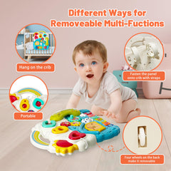 Cuterabit baby push walker blue wheel detail showcases anti-slip design for safe practice.