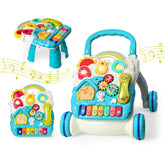 Cuterabit sit-to-stand baby walker blue front view supports early walking and exploration.