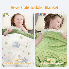 Cutie Pumpkin perfect-fit toddler bed quilt shown fitting standard toddler beds.