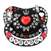 CutiePlusU adult pacifier with crown and bow design for soothing moments