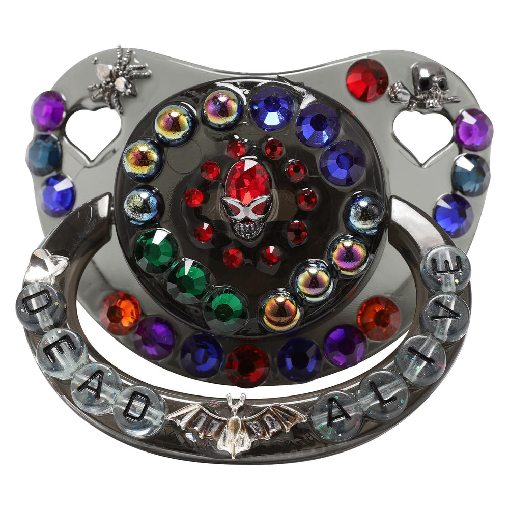 CutiePlusU packaging image, demon eyes pacifier design, ideal for edgy cosplay or display