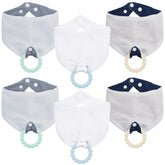 CUXFLS baby bandana bibs 6-pack folded, showing soft organic cotton and high absorption.