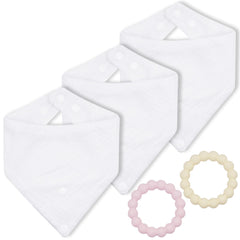 CUXFLS Baby drool towel close-up shows ultra-soft cotton and high absorbency for daily wear.