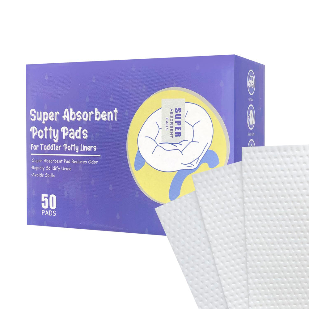 CUXFLS disposable potty absorbent pad travel pack shows ultra-fast absorption for on-the-go messes