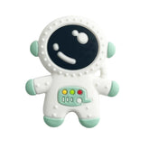 Cuxnoo spaceman teether cyan front view soothes gums