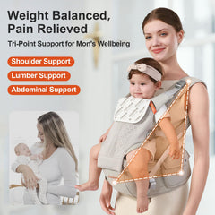 Cuyemye baby carrier hip seat worn side view supports comfort