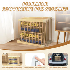 CYacan wooden baby playpen modular shape enables flexible play area in small spaces.
