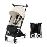 Cybex Libelle 2 folded self-standing profile highlights compact carry-on friendly design