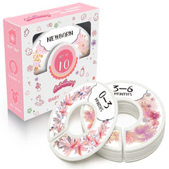 Dabancy floral newborn divider labeled for quick size selection in nursery closet