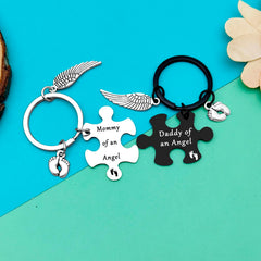 Dabihu loss memorial keychain polished stainless steel close-up emphasizes durable, hypoallergenic remembrance.