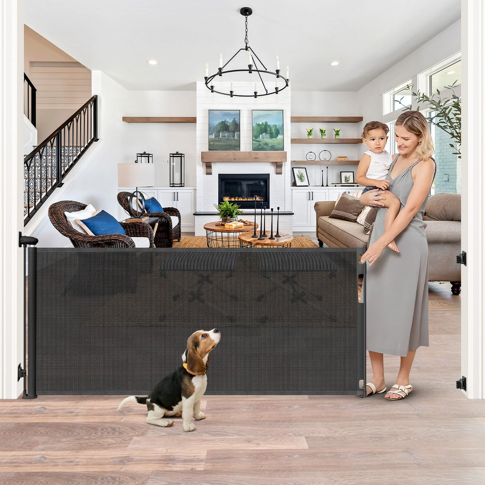 Dabormi 96-inch extra-wide gate extended for wide doorways with no drilling needed.
